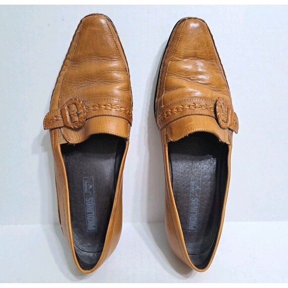 Pikolinos Women's 8.5-9 Slip On Low Heel Loafer Pumps Brown Leather Southwest - Picture 8 of 10